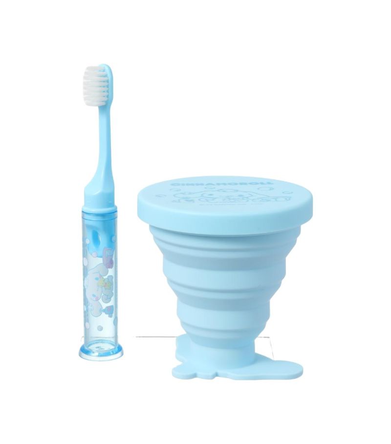 Sanrio Cinnamoroll Foldable Toothbrush & Bathroom Cup Set 