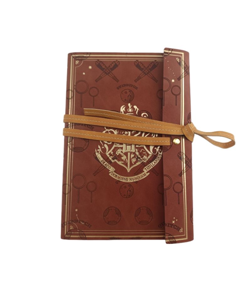 Harry Potter Hogwarts Gold Stamp PU A5 Hardcover Book With Band (80 Sheets)