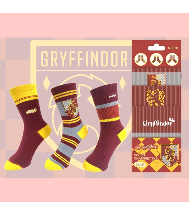 Harry Potter Gryffindor 3 Pairs Crew Socks