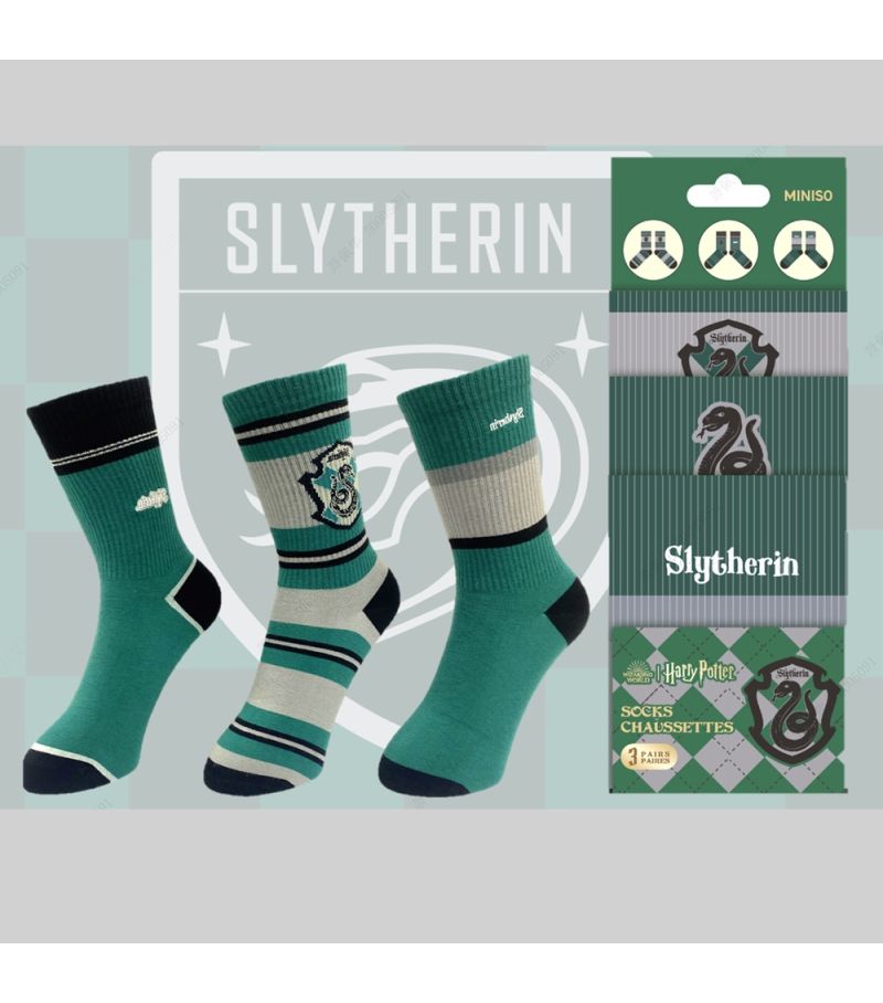 Harry Potter Slytherin 3 Pairs Crew Socks