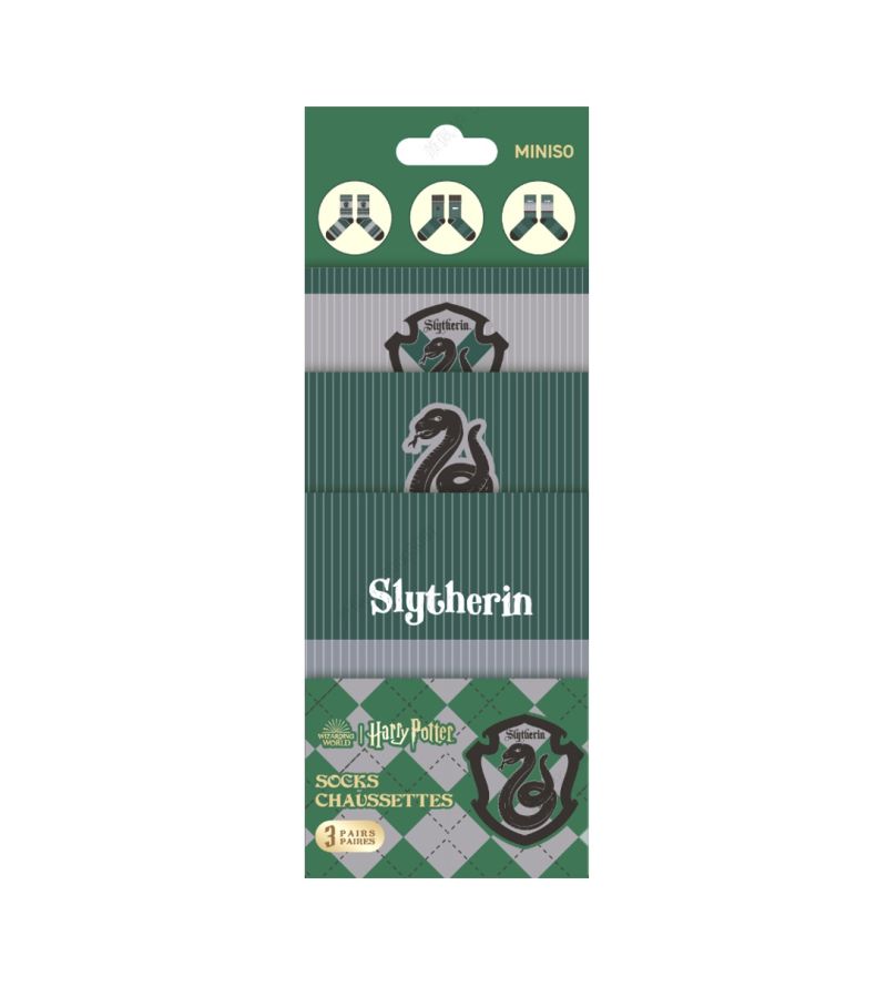 Harry Potter Slytherin 3 Pairs Crew Socks