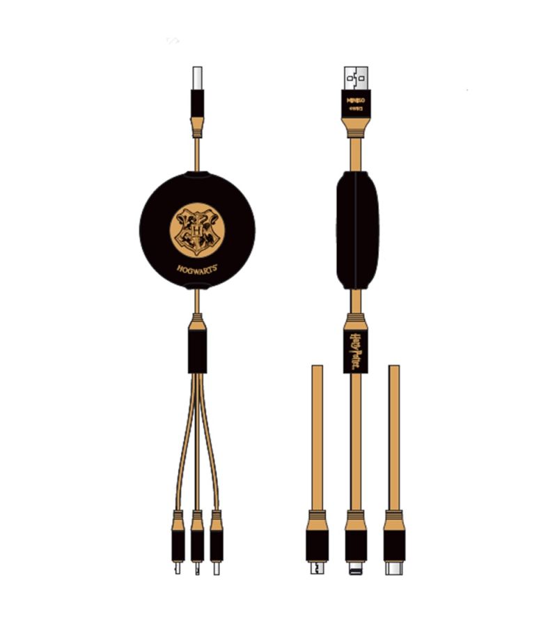 Harry Potter Black 3-in-1 Charging Cable