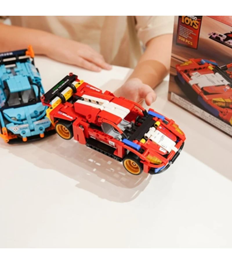 MINISO Toys Pull Back Racing Car Series Building Blocks