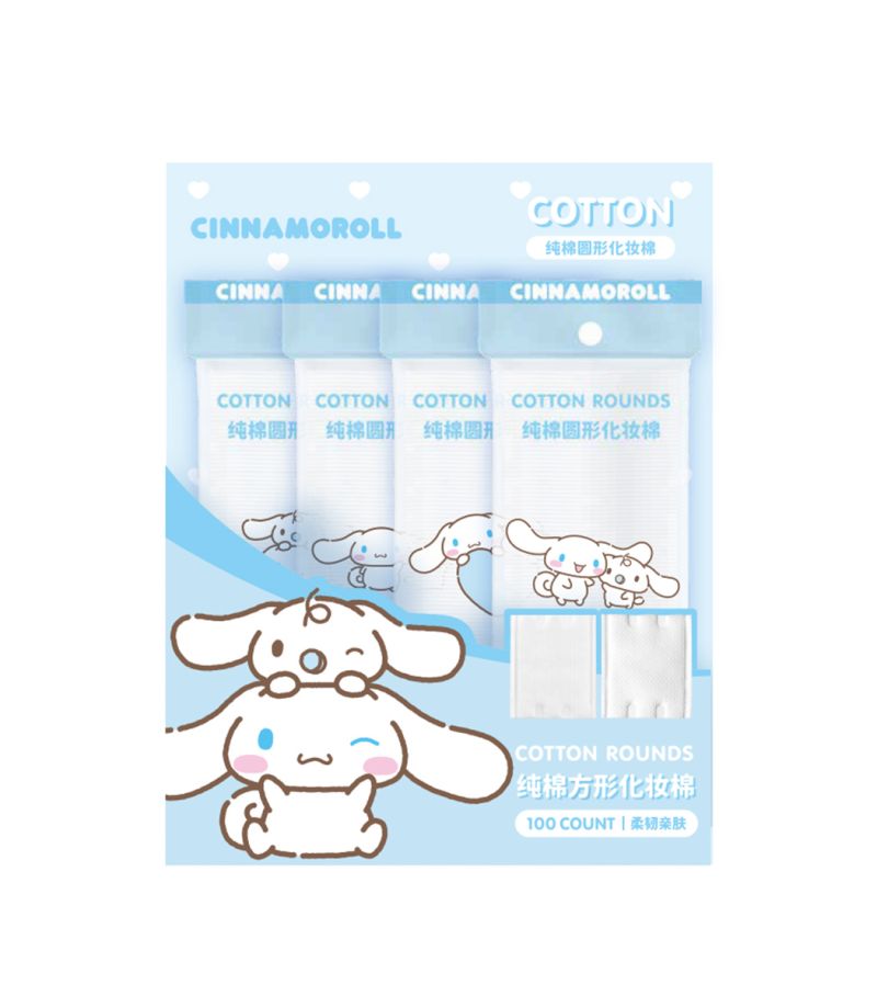 Sanrio Cinnamoroll Square Cotton Pads 100 Count