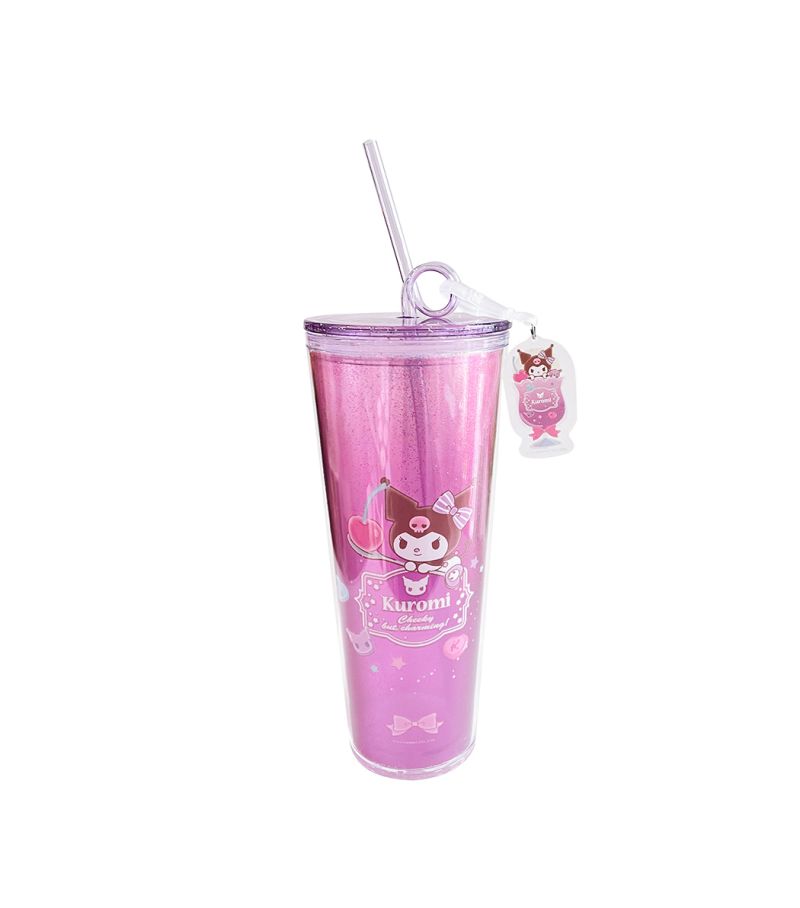 Sanrio Kuromi Plastic Tumbler with Pendant 800ml