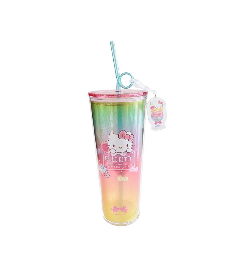 Sanrio Hello Kitty Plastic Tumbler with Pendant 800ml