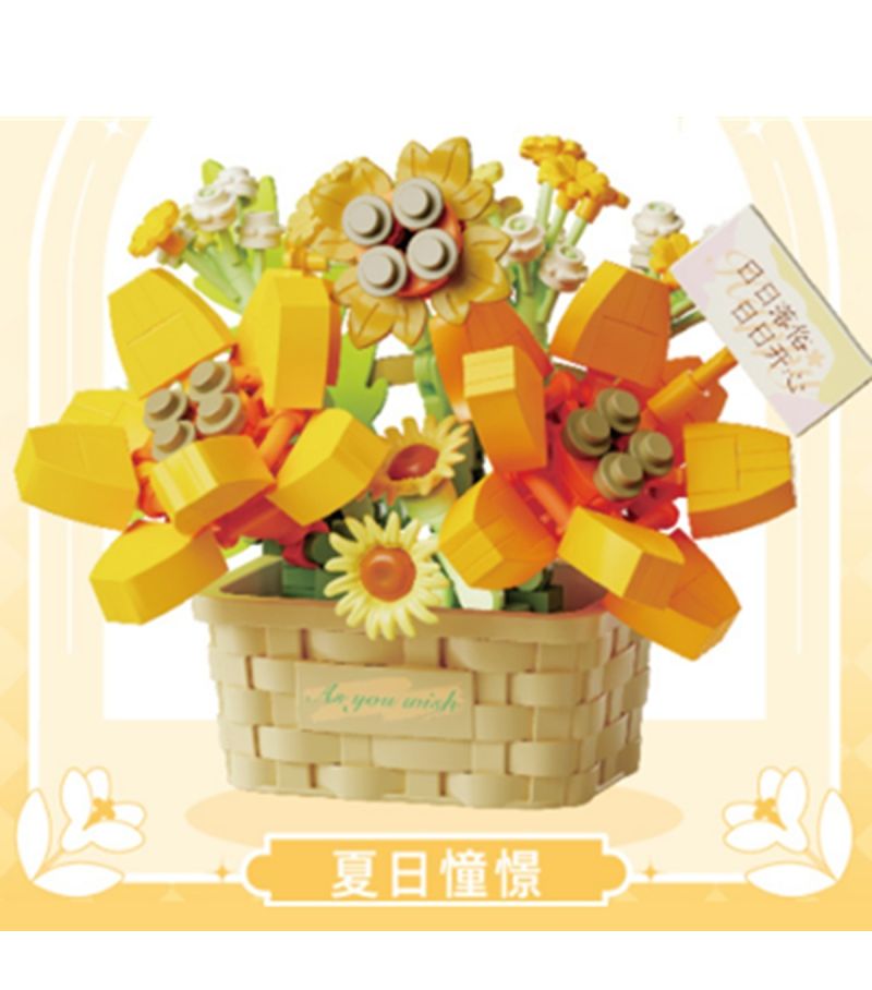 MINISO Toys Summer Yearning Flower Language Series Building Blocks