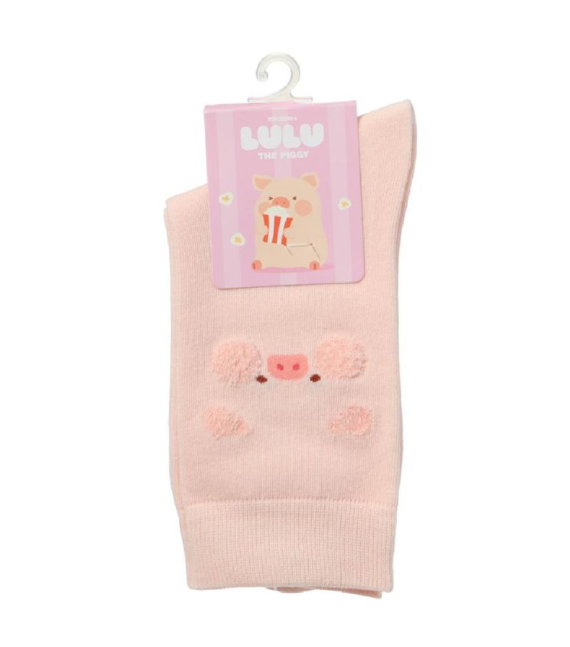 LuLu The Piggy Collection Crew Socks 1 Pair Size 4.5-6.5