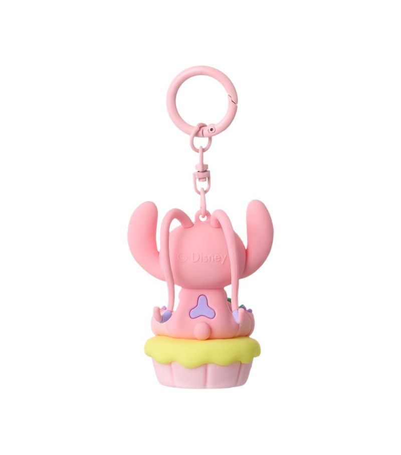 Disney Stitch Dinner Party Strawberry Cupcake Keychain Angel