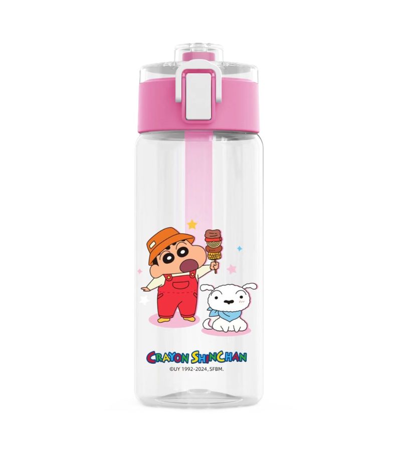 Crayon Shinchan Pink Plastic Bottle With Flip Top 550ml