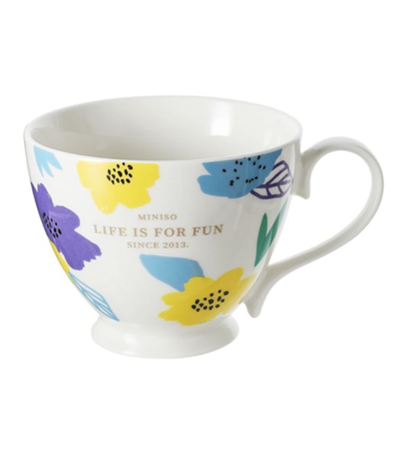 MINISO Floral Footed Ceramic Mug