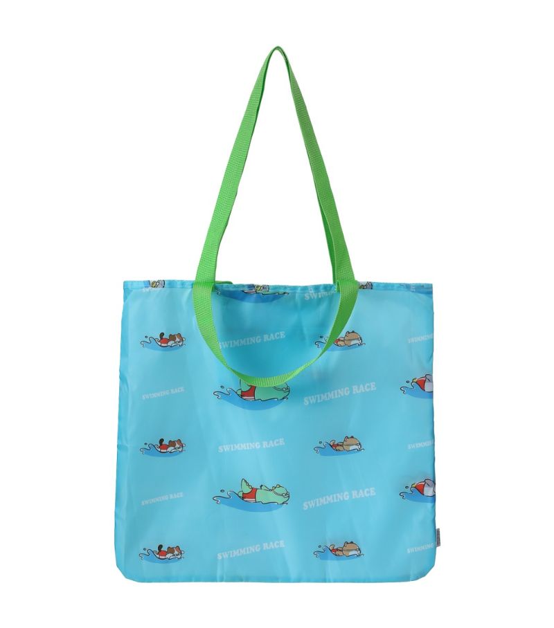 Mini Family Swimming Race Blue Shopping Bag