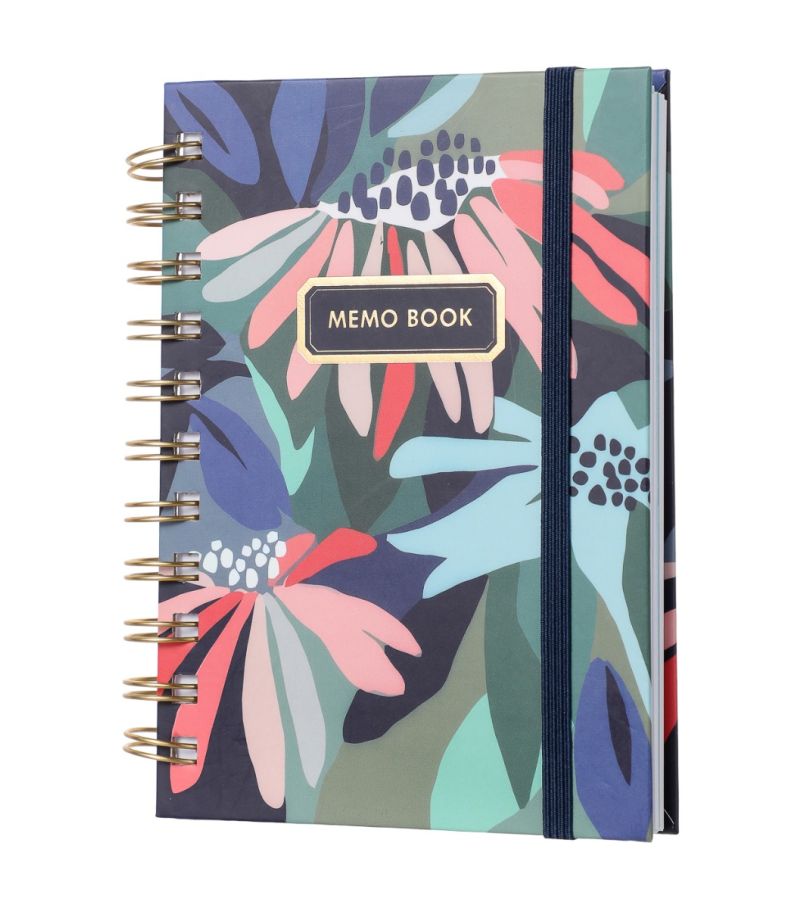 Floral Dark Blue A5 Memo Book