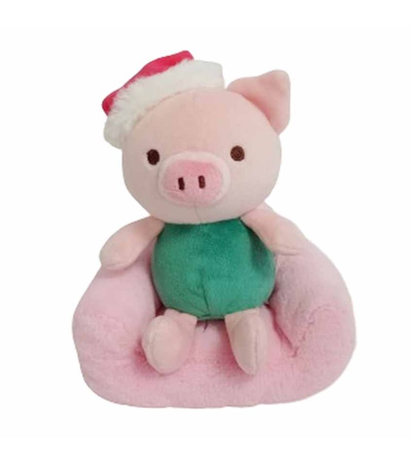 MINISO Christmas Hat Pig Single Couch 6 Inch Plush Soft Toy