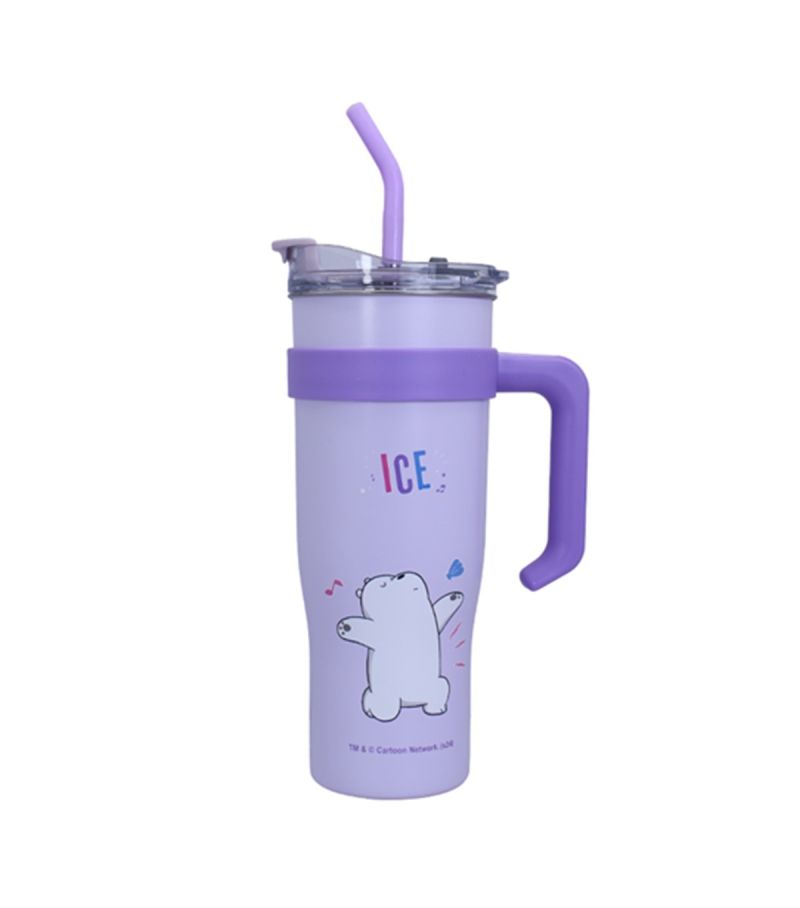We Bare Bears Ice Bear Seaside Music Festival Single Wall Steel Tumbler with Handle 1.6l