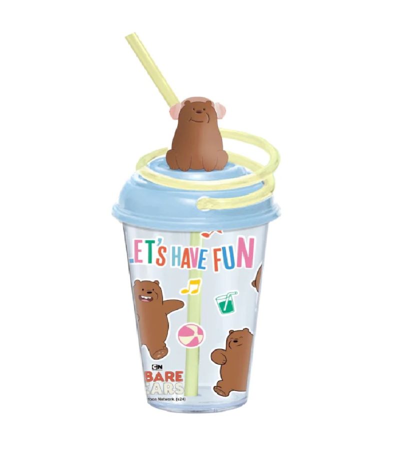 We Bare Bears Grizz Seaside Music Festival Plastic Tumbler With Swirly Straw 480ml 