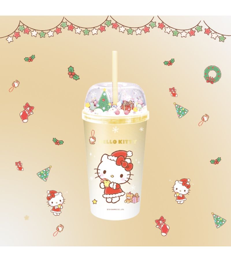 Sanrio Hello Kitty & Friends Gold Christmas Plastic Tumbler