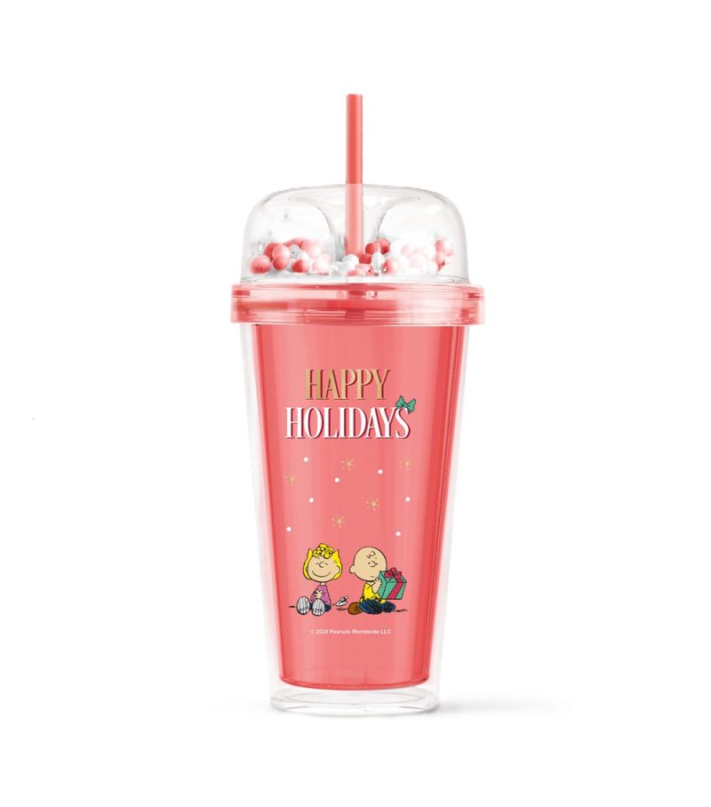 Snoopy Happy Holidays Christmas Double Wall Plastic Tumbler