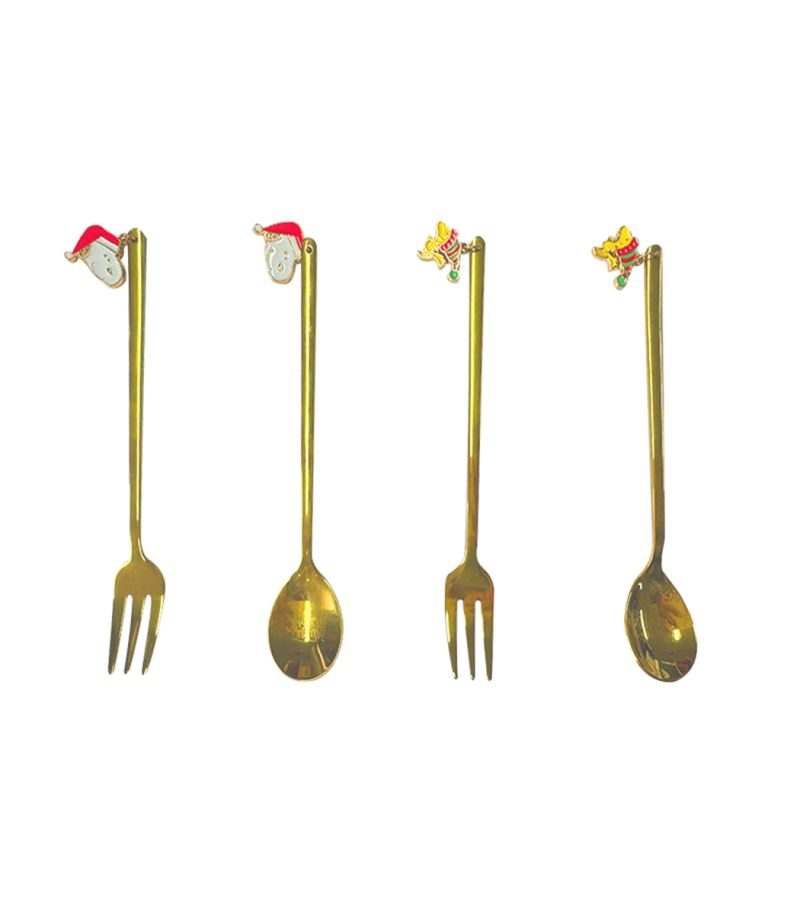 Snoopy Christmas Flatware Spoon & Fork Set Gift Box Set Of 2