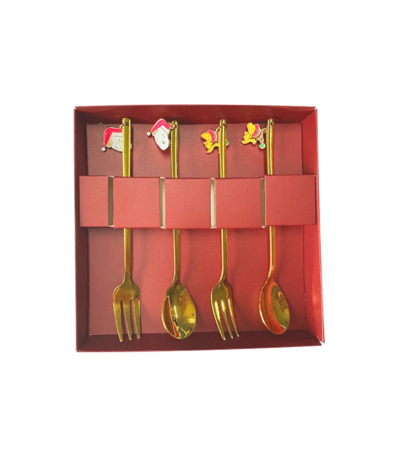 Snoopy Christmas Flatware Spoon & Fork Set Gift Box Set Of 2