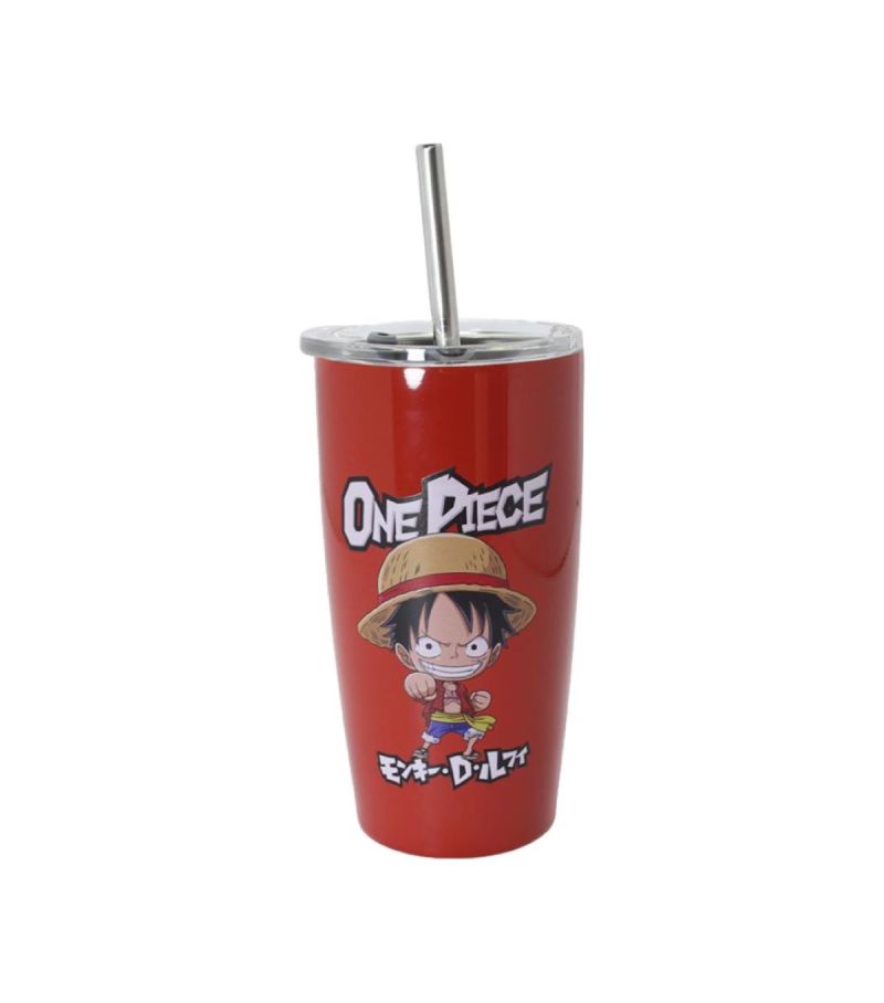 One Piece Collection Steel Tumbler with Straw (530mL)(Red)