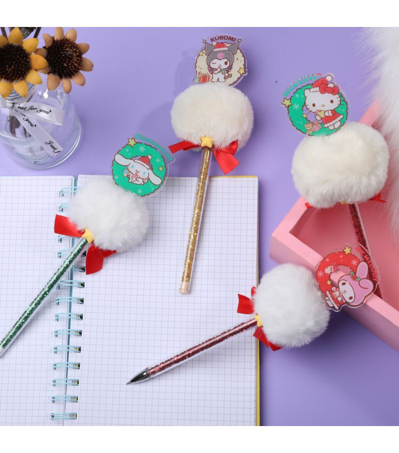 Sanrio Hello Kitty Christmas Pompom Gel Pen