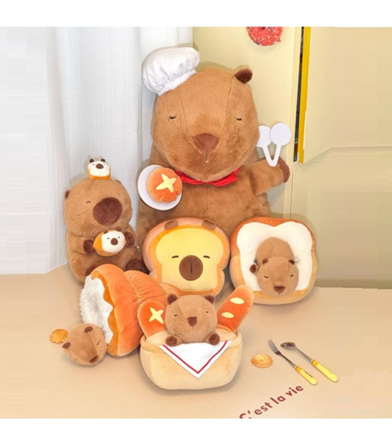 Mini Family Happy Baking Series 19 Inch Capybara Cook Plush Soft Toy