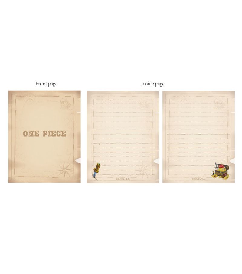 One Piece Collection Retro Metal Button Envelope Book (80 Sheets)