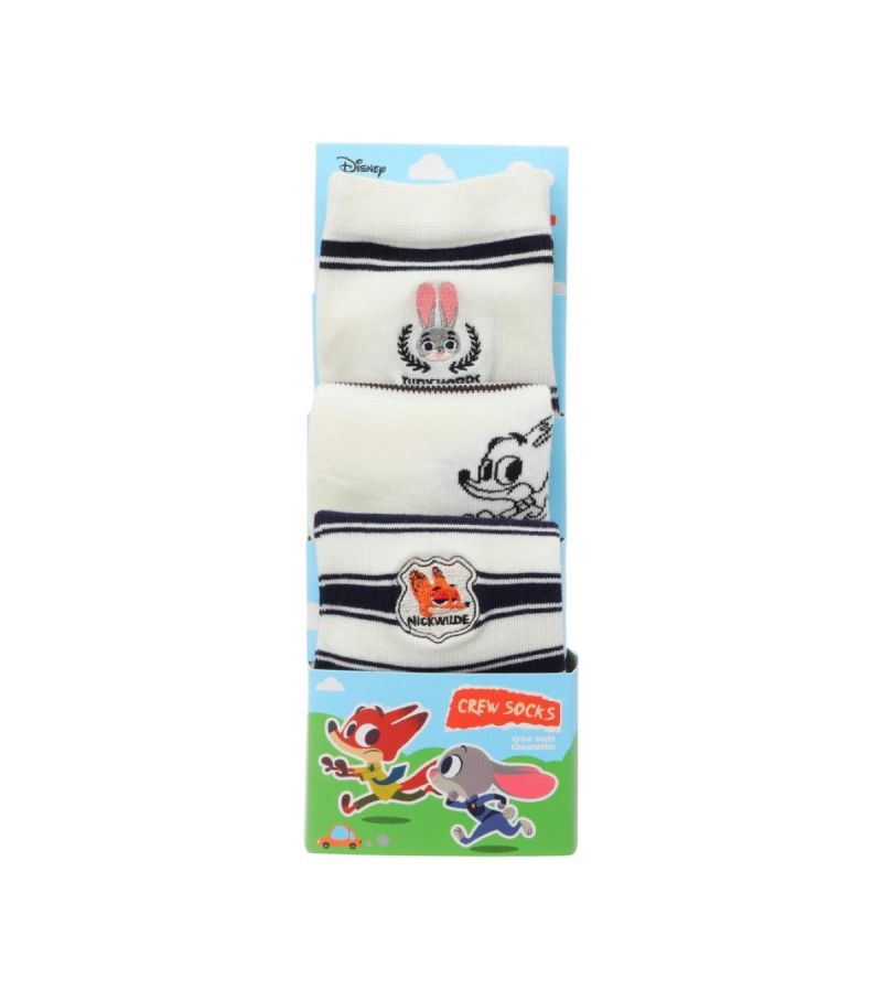 Disney Zootropolis 2 Women's 3 Pairs Crew Socks Gift Box