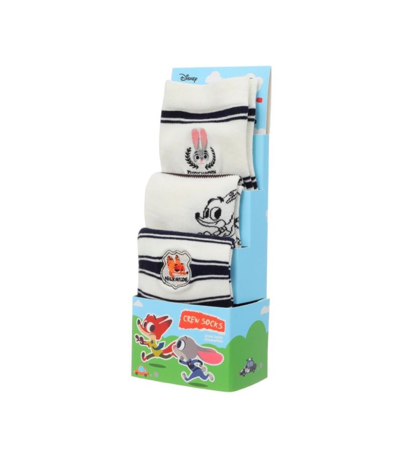 Disney Zootropolis 2 Women's 3 Pairs Crew Socks Gift Box