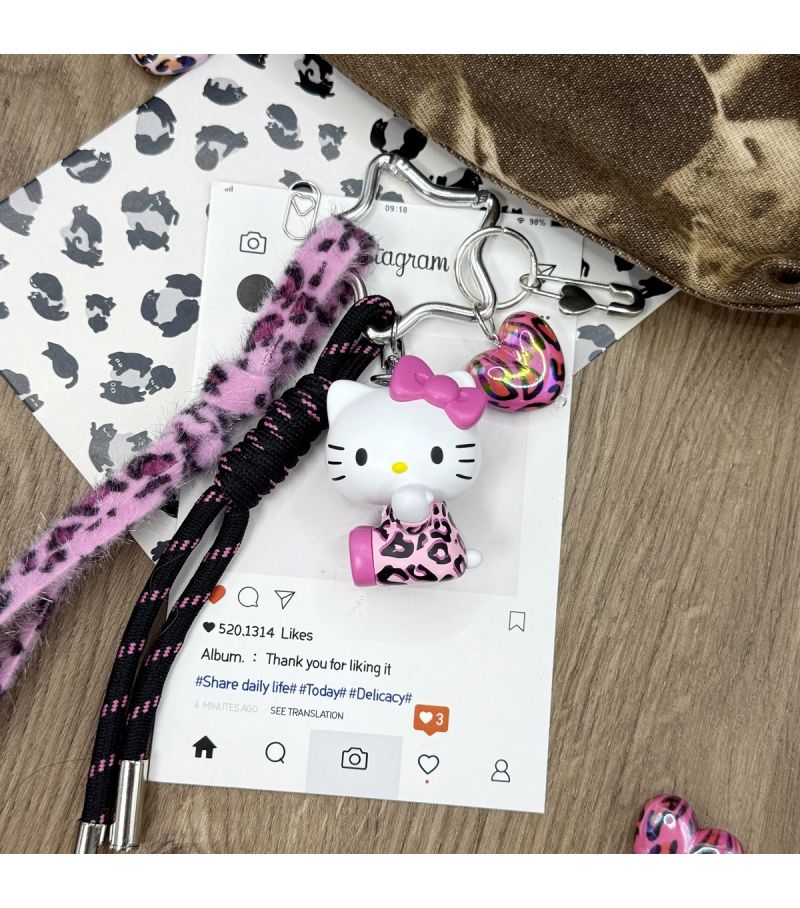 Sanrio Hello Kitty & Friends Hello Kitty Pink Leopard Print Sitting Figure Pendant