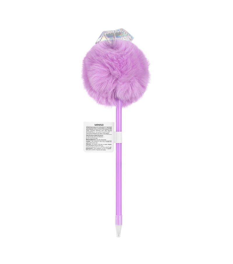 MINISO Purple Gem Pom Pom Pen 