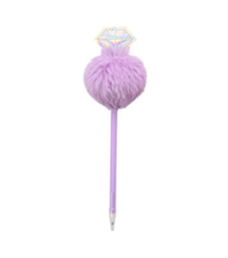 MINISO Purple Gem Pom Pom Pen 