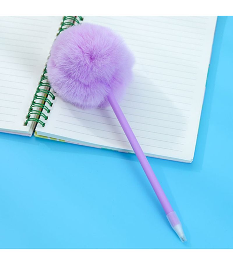 MINISO Purple Gem Pom Pom Pen 