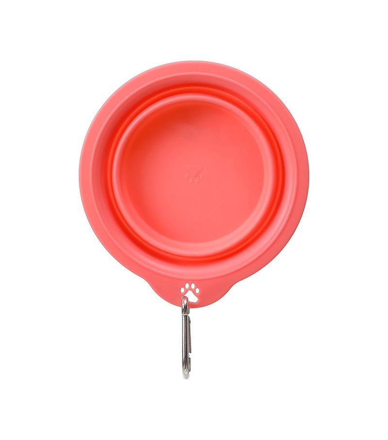 Small Foldable Pet Bowl Red
