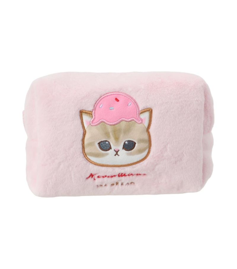 Mofusand Ice Cream Collection Pink Plush Cosmetic Bag