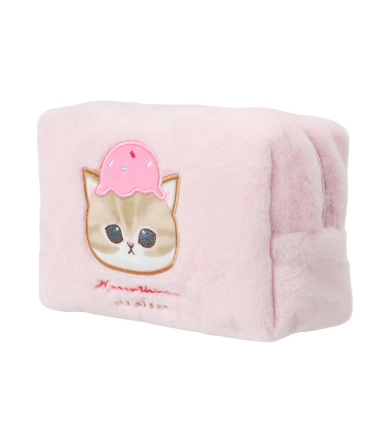 Mofusand Ice Cream Collection Pink Plush Cosmetic Bag