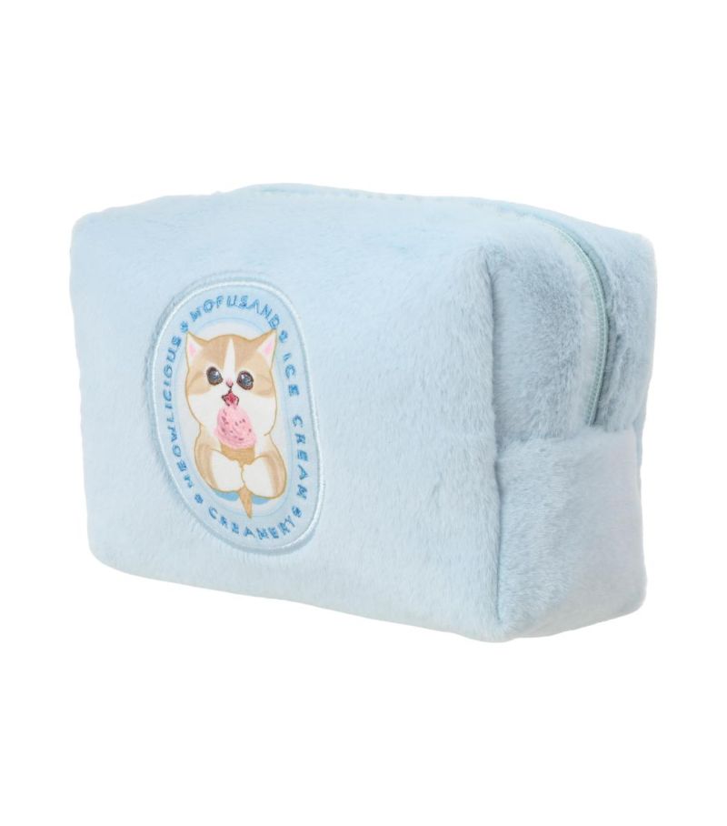 Mofusand Ice Cream Collection Blue Plush Cosmetic Bag