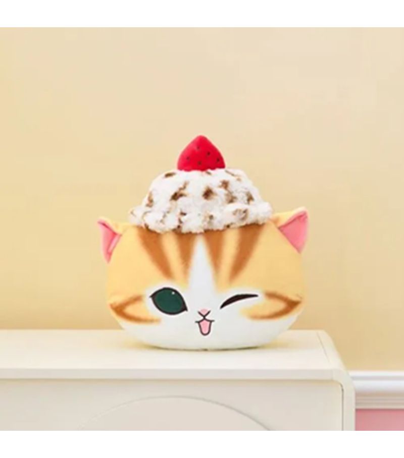 Mofusand Ice Cream Collection Yellow Cat Head Pillow