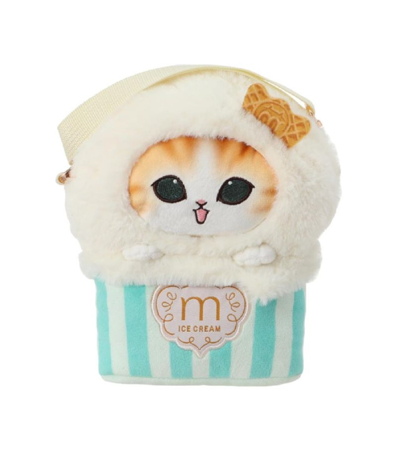 Mofusand Ice Cream Collection Gren Plush Crossbody Bag
