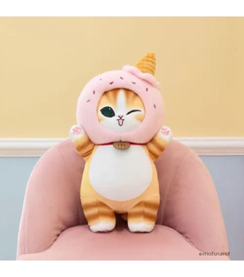 Mofusand Ice Cream Collection Pink Hat Big Plush Soft Toy