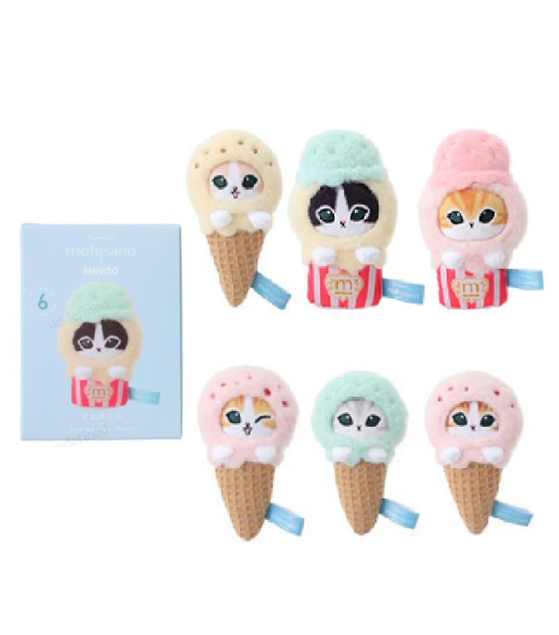 Mofusand Ice Cream Collection Plush Fridge Magnet Surprise Blind Box