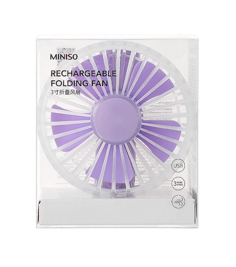Foldable Fan 3 Inch Purple