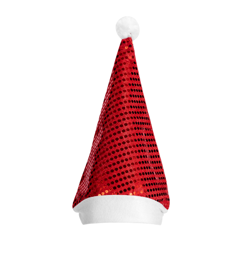 MINISO Red Sequin Santa Christmas Hat