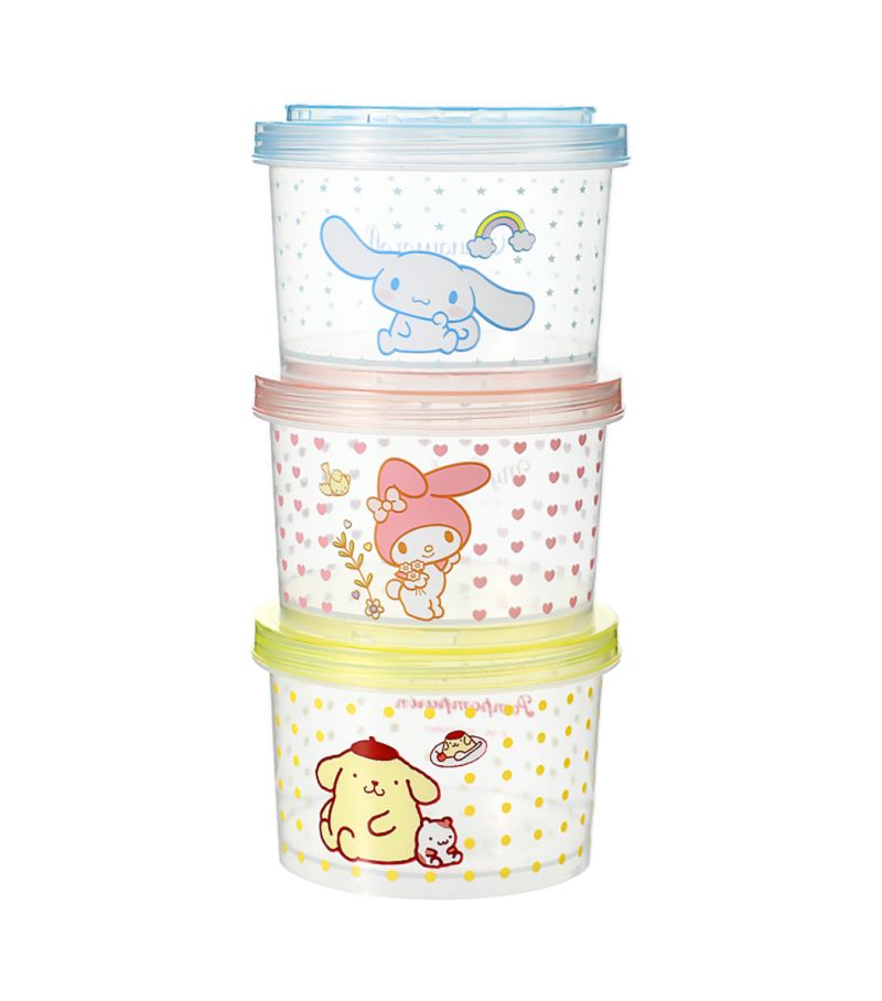 Sanrio Characters Stackable Round Bento Box 3pcs