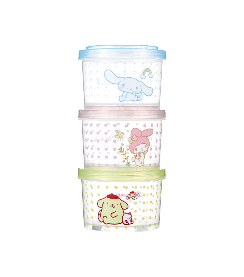 Sanrio Characters Stackable Round Bento Box 3pcs
