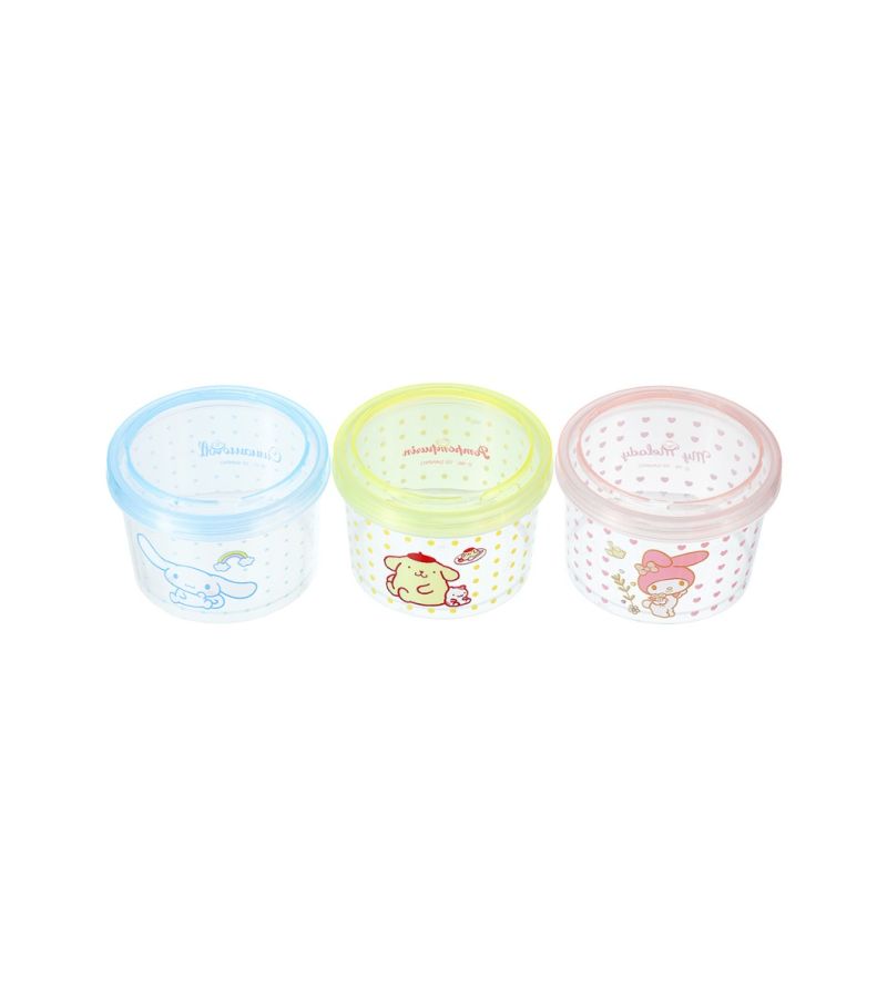 Sanrio Characters Stackable Round Bento Box 3pcs