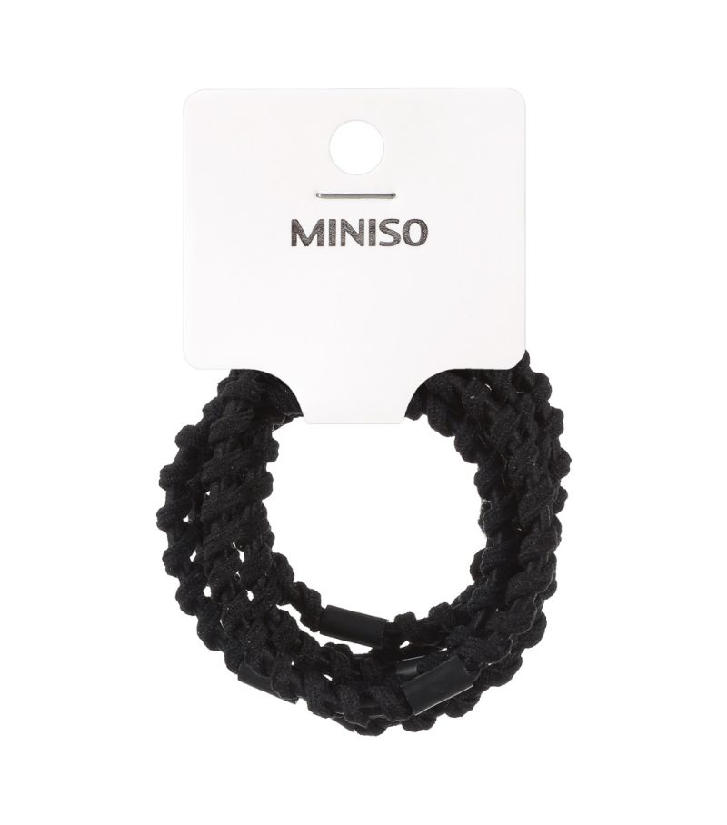 MINISO Black Spiral Hairband Pack Of 4