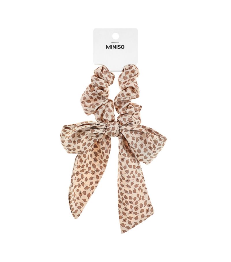 MINISO Printed Light Pink Bow Hairband