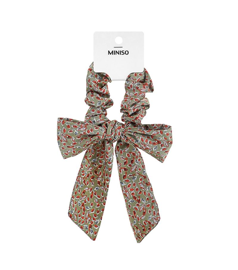 MINISO Printed Leaf Pattern Hair Bow 